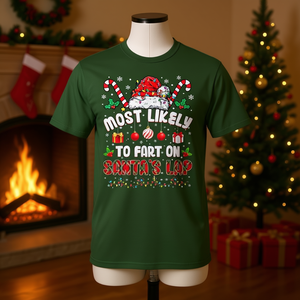 Camiseta navideña para adultos unisex XL con la frase: La persona más propensa a hacer pases por la ropa de Papá Noel - Product Image 3