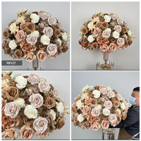 Boule de fleurs artificielle en soie de luxe réaliste de haute qualité pour centre de table de mariage, vente en gros d'usine, pour décoration de festival