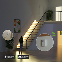 Kit d'éclairage d'escalier à commande automatique sans fil avec détecteur de mouvement, détecteur humain, alimenté par batterie DC12V pour l'automatisation de l'éclairage