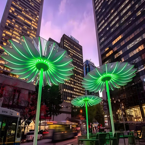 مصباح أرضي على شكل زهرة في مول مي تشن، تركيبة فنية للإضاءة الخارجية في المطاعم والمحطات - Product Image 2