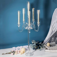 Chandeliers Transparents en Acrylique pour Bougies, Supports de Fleurs, Candelabres de Mariage pour Décoration de Table Centrale