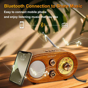 <span class=keywords><strong>Radio</strong></span> Retrò in Legno con Altoparlante |   FM/AM/SW |   Supporta TF/USB/AUX |   Audio stereo da 15W |   Decorazioni <span class=keywords><strong>Vintage</strong></span> Portatili per la Casa - Product Image 4