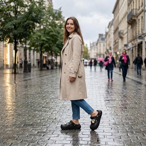 Sandales d'été tendance pour adolescentes, style perforé, série de couleurs macaron mignonnes, pour intérieur et extérieur, 3 cm - Product Image 2