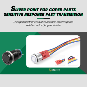 Factory Price 12mm Flat Head 1NO 4 Pins Waterproof IP67 Momentary <strong>Push</strong> <strong>Button</strong> - Product Image 3