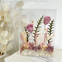 Boîte de présentation en acrylique avec couvercle transparent - Cadre polyvalent pour fleurs séchées, idéal pour les créations DIY, centre de table et décoration de cadeaux - Fabriqué en Chine