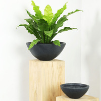 Pot de fleurs en terre cuite de magnésium de style nordique simple, forme bol, très grande ouverture, pour plantes vertes, salon, balcon, bonsaï, Chine, vert simple