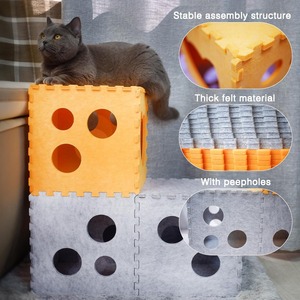 Venta al por mayor plegable gato fieltro casa interior gatito mascota cueva cama <span class=keywords><strong>DIY</strong></span> nido plegable para mascotas - Product Image 4
