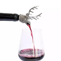 Accessoires de Bar Aérateur de Vin Personnalisé Or Tête de Cerf Animaux Aérateur de Vin Verseur Distributeur de Bar