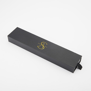 Scatola di collana di imballaggio nero di cartone di lusso all'ingrosso della fabbrica con logo - Product Image 5