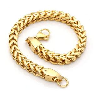 316L Stainless Steel Hiphop <b>Chain</b> Necklace Square Pearl Rope Plated Cuban Link Mechanic Byzantine Necklace for Men Jewelry - Product Image 5