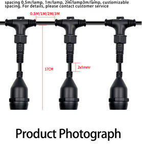 IP67 không thấm nước E27 ngoài trời chuỗi ánh sáng với 2 lõi 1mm ² dây chuỗi bóng đèn LED trắng ấm cho sân vườn bên trang trí - Product Image 3