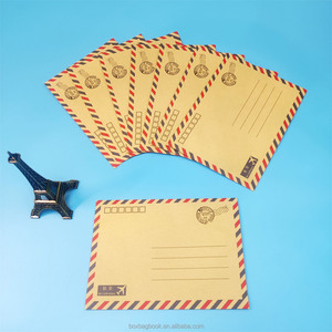 Hồng đỏ cam bao bì phong bì Nguồn cung cấp giấy kraft gửi thư các tông Phong Bì Túi tự niêm phong lớp học đầu tiên thư phong bì - Product Image 6