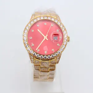 40MM 18K Gold Luxury CZ Zirconia Stones Jewellery Watches