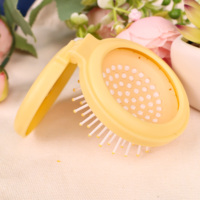 Miroir de maquillage miniature double face en plastique écologique avec peigne, logo imprimé UV personnalisé