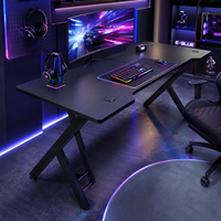 Meja Gaming Logam Desain Asli Custom Knock-Down dengan Permukaan MDF, Tempat Gelas, Hemat-Ruang, dan Dapat Dilipat
