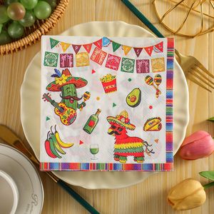 Servilletas Desechables Impresas con Temática de Fiesta de Carnaval Mexicano para Fiestas Transfronterizas - Product Image 2