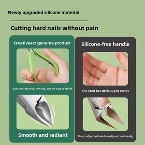 Ciseaux à cuticules en acier inoxydable et silicone, outil de manucure pour les doigts, pour éliminer les peaux mortes et les cuticules, <span class=keywords><strong>coupe</strong></span>-<span class=keywords><strong>ongles</strong></span>, pince à paronychie - Product Image 3