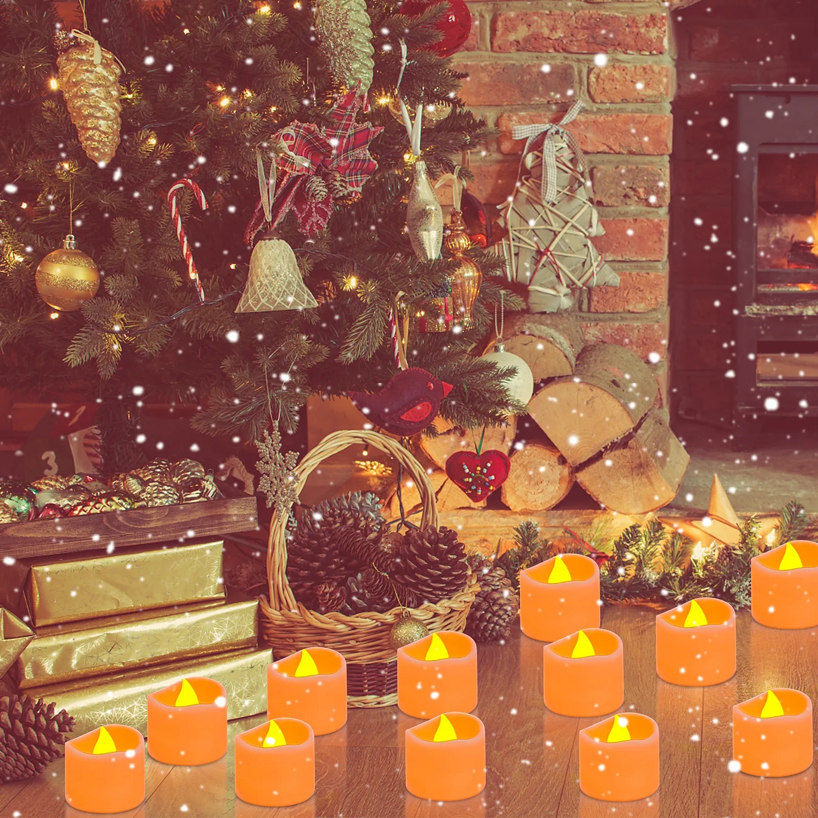 3D Real Flame Warm Light Paraffin Wax Tea Light LED Candle