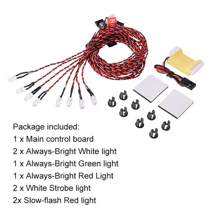 8 LED Flash RC LED Light Kit For RC Helicopter Airplane Aircraft Plane Realistic Simulation Lighting System