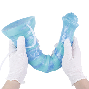 Dildo de silicona suave de 13.5 pulgadas de largo con rociador de agua eléctrico y ventosa, masajeador anal, vaginal y de punto G para la masturbación. - Product Image 4