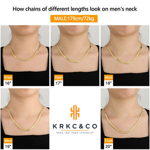 3 מ "מ 5 מ" מ 14 ק "מ זהב לבן שרשרת נשים בנות תכשיטים טרנדיים מתנות תכשיטים טרנדיים מתנות חידניות הלהב שרשרת נחש - Product Image 5