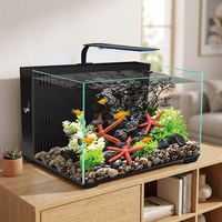 Aquarium JSD moderne avec filtre arrière en verre ultra-clair, pompe silencieuse tout-en-un, 30/40/50/60 cm, pour la maison, le bureau, le salon