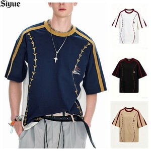 Camiseta de Béisbol con Logotipo Bordado, Unisex/<span class=keywords><strong>Hombre</strong></span>, 100% Algodón Tejido, Estilo Urbano, Costuras Curvas, Diseño Gráfico, Deportiva, Talla Grande - Product Image 1