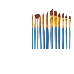 مجموعة فرش طلاء longyu ذات نوعية جيدة 12 عمود طويل من النايلون الأزرق الصباغ من الصوف الاكريليك شعر الذئب بسعر الجملة - Product Image 1