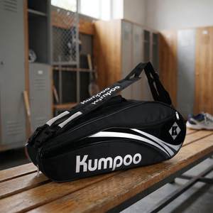 Sac de sport Kumpoo pour raquettes de badminton et chaussures - Fermeture éclair en nylon imperméable et tendance, capacité de 6 raquettes - Product Image 2