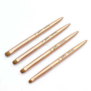 Pinceles de Uñas Ovalados con Punta Francesa, Mango Metálico de Lujo Color Oro Champán, Pelo Kolinsky, 100% Manicura Francesa, Tamaños 8-16 para Diseño de Uñas - Product Image 3