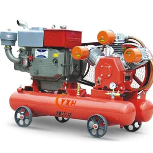 China factory wholesale 11kw 7bar 3cylinder industrial mini portable diesel engine piston air compressor W3108 with jack hammer