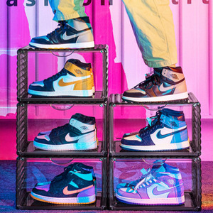 Sneaker Storage <b>Box</b> Transparent Basketball <b>Shoe</b> Cabinet Flip Top Men Women <b>Shoe</b> Organizer Large Capacity 37x28x22cm Standing - Product Image 3