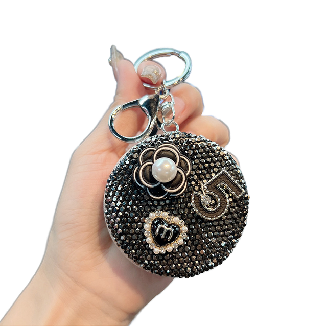 Sparkling Rhinestone Cover for Bluetooth Earbuds with Keychain Flower and Heart Charm for Girls and Women