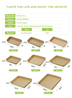 Barquette à sushi en papier kraft biodégradable, recyclable, sûre et saine, avec lamination mate et gaufrage, pratique pour l'emballage et le transport