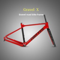 Cuadro de Carbono de Alta Calidad para Bicicleta de Gravel X Pro-caliber, Acabado Brillante, 1.45kg, Eje Pasante, Freno de Disco Interno