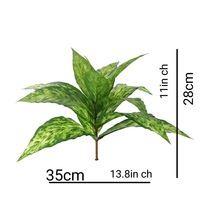 Bunga Artificial Tersedia, Tanaman Hijau Palsu, Tanaman Hias Dinding, Buket 30cm, Plastik Lembut, Untuk Dalam/Luar Ruangan