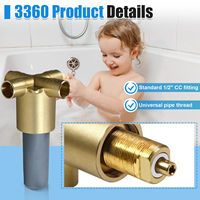 Robinet de transfert de douche 3 fonctions, remplacement 3360, construction en laiton commercial, raccords CC 1/2 pouce pour bain/douche