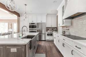 Custom - Made High - Quality, Simple American - Style White <b>Kitchen</b> <b>Island</b> - Product Image 2