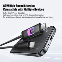 Câble de charge rapide USB-C vers USB-C en silicone souple avec éclairage LED fantaisie et changement de couleur RGB, compatible PD 60W pour iPhone 17 Pro Max