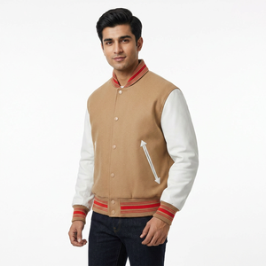 Veste universitaire de haute qualité, grande taille, 100% laine, broderie à motifs lettres, col montant, capuche, tissu respirant, hiver - Product Image 1