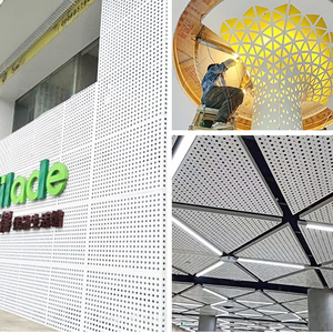 Panel de Aluminio Perforado Personalizado con Orificios en Forma de Estrella/Hexágono/Ovalado, Lámina Metálica Decorativa Cortada con Láser para Paredes y <span class=keywords><strong>Fachadas</strong></span> Artísticas - Product Image 3