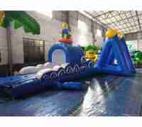 Toboggan aquatique gonflable commercial avec tunnel combiné pour enfants, idéal pour les fêtes d'été et la location en parc d'attractions