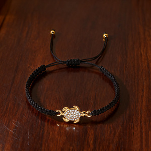 Bracelet d'amitié ajustable tressé fait main avec tortues marines en <span class=keywords><strong>diamant</strong></span>, idéal pour les couples - Grande Vente Mode - Product Image 2