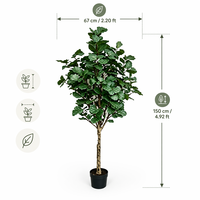 Plante artificielle d'eucalyptus en pot de 150 cm, grand arbre en soie artificielle, tronc réaliste, résistant aux UV et à l'eau, écologique, pour la maison et le bureau