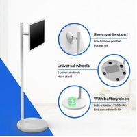 Moniteur de conférence mobile LED blanc 32 pouces, TV portable, réunions de bureau, partage sans fil via WiFi, HDTV, Android 10, écran tactile, 60 Hz