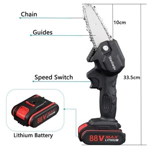 Mini tronçonneuse sans fil de 4,5 pouces avec moteur sans balais, batterie lithium-ion 20V 2000mAh, 42W, qualité industrielle, DIY, personnalisable OEM - Product Image 3