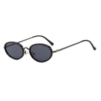 33406 Nouvelles Lunettes de Soleil Métalliques Tendance pour Hommes et Femmes, Design de Luxe, Protection UV400, Forme Ovale, Style Rétro Haut de Gamme, Universelles