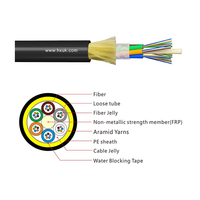Kabel Serat Optik Outdoor GYFTY 24 Core dengan Selubung Luar PE/LSZH/PU Tipe Serat SM/MM/OM3 untuk Aplikasi Telekomunikasi/Jaringan