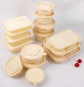 Biodegradable Disposable Cornstarch to Go Lunch Box Plastic Compostable Take Out Food <b>Container</b> - Product Image 1