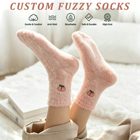 Chaussettes douillettes en peluche pour l'hiver, chaudes et extensibles, avec motif à revers, faible MOQ, fabricant de chaussettes personnalisées confortables